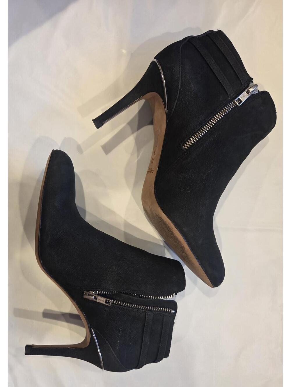 EUC Coach Daphney Black Suede Stiletto Ankle Booties Size 7.5 - Picture 5 of 15